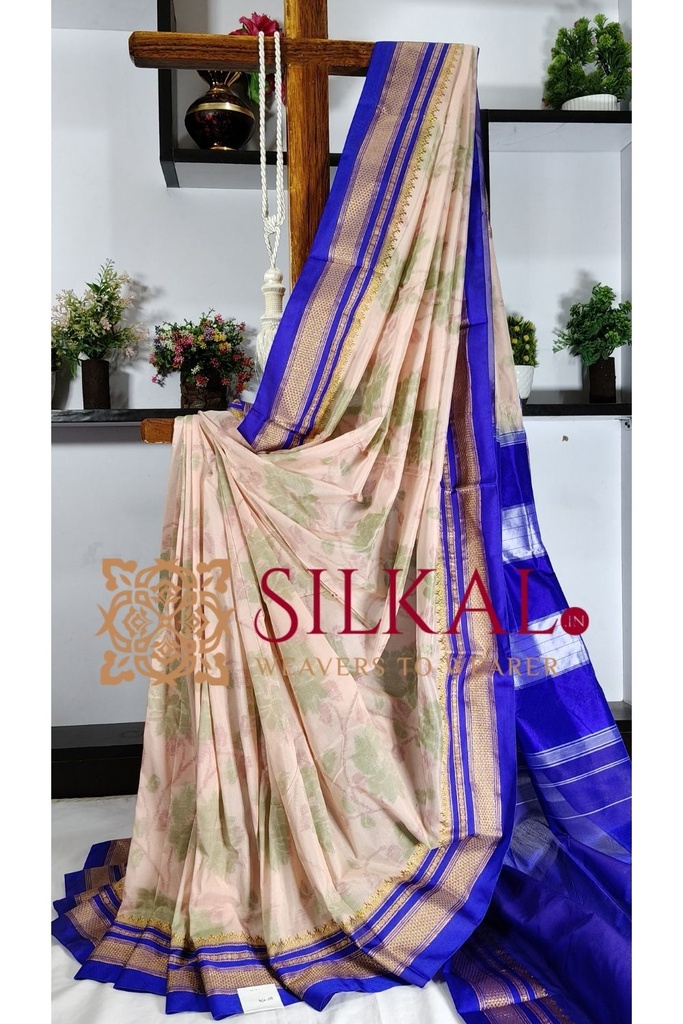 Ilkal Ikkat Print Cotton Silk Saree