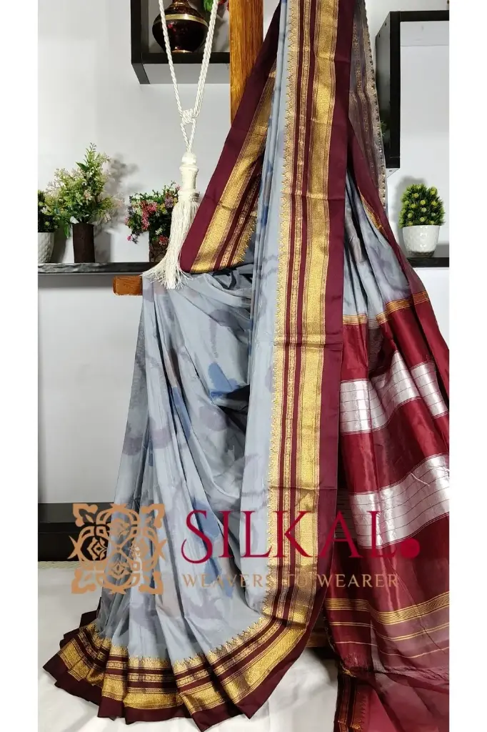 SKL03321 Ilkal Ikkat Print Cotton Silk Saree  