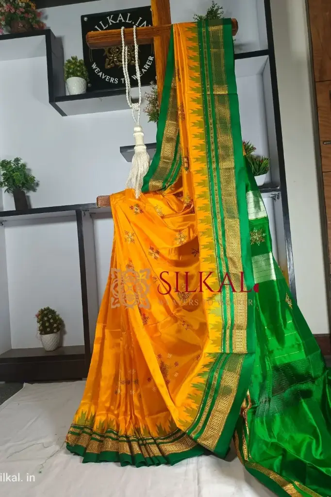 SKL1301 Ilkal Pure Silk Kasuti Saree 