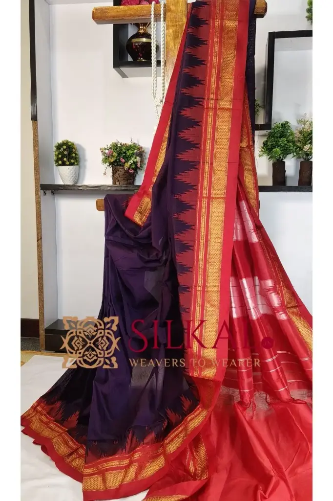 SKL03376 Ilkal Temple Cotton Silk Saree 