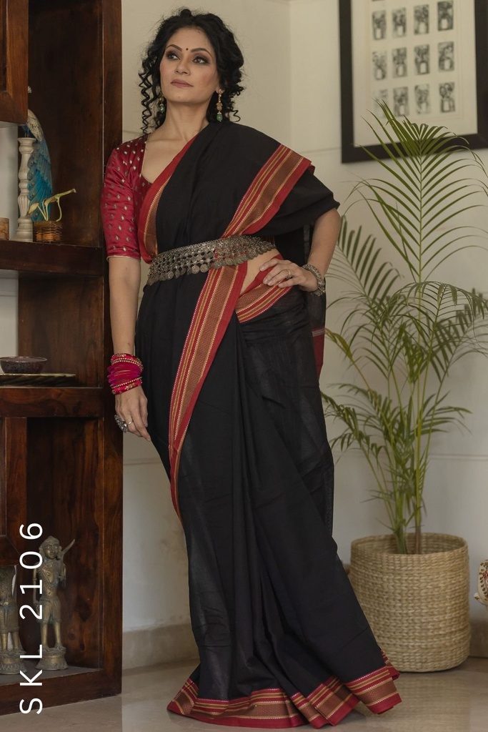 Patteda Anchu Pure Cotton With Chikki Paras Border