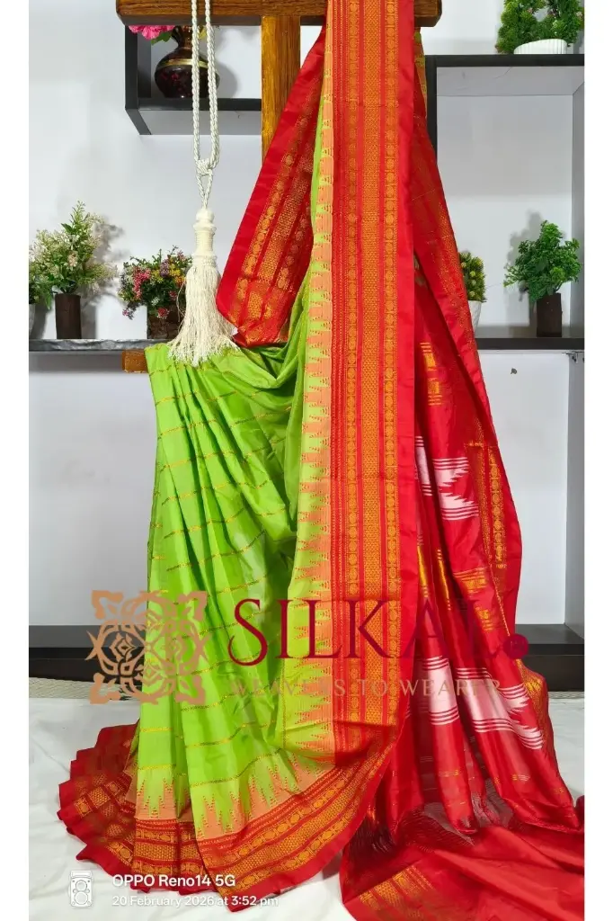 SKL03297 Ilkal Mercerised Butta Cotton Saree  