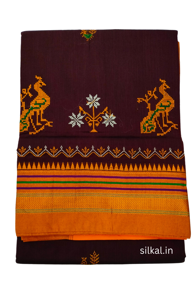 Ilkal Kasuti Work Silk By Cotton