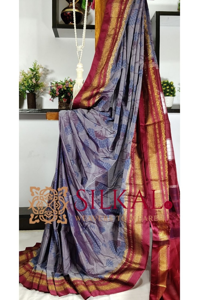 Ilkal Ikkat Print Cotton Silk Saree