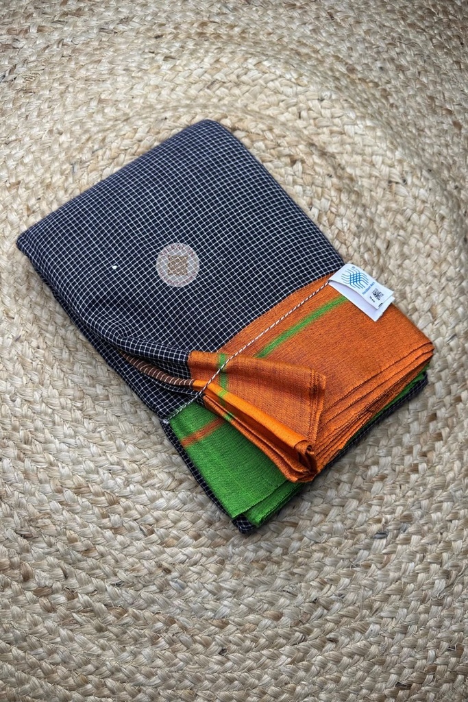 Patteda Anchu Checks With Plain Border