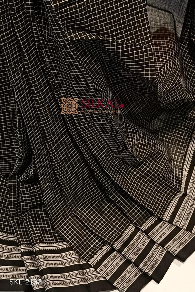 Patteda Anchu Pure Cotton With Gaadi Dhadi Border Saree