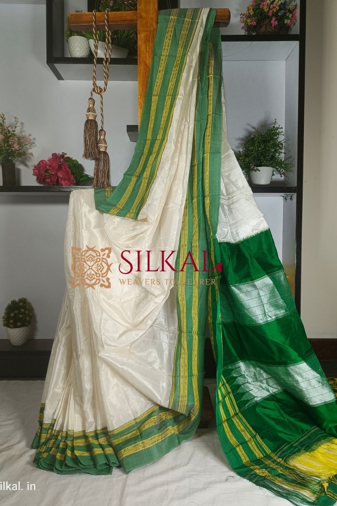 Ilkal Handloom Viscose Cotton Silk Special Gayatri Border Saree