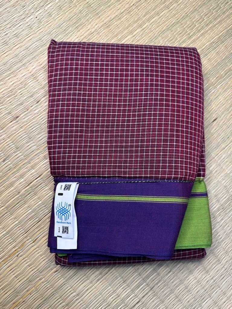 Patteda Anchu Pure Cotton Handloom Saree