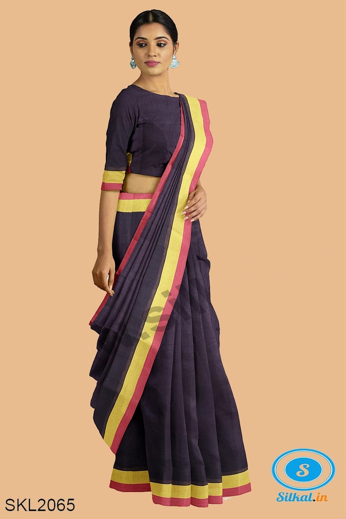 Patteda Anchu Pure Cotton Handwoven Saree