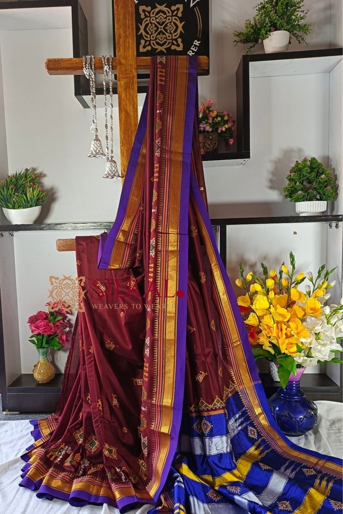Ilkal Semisilk With Kasuti Saree