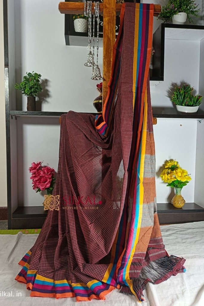 Patteda Anchu Pure Cotton Handloom Saree