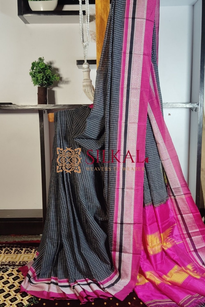 Ilkal Handloom Cotton Silk Chikki Paras Border Saree