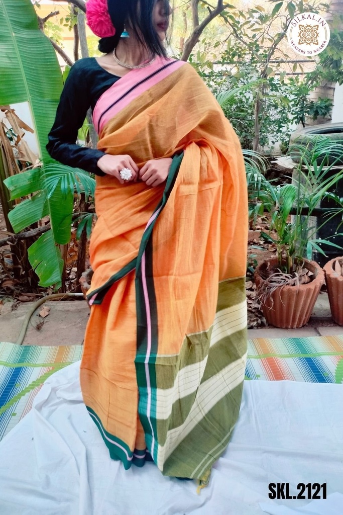 Patteda Anchu Plain Design With Ganga Jamuna Border