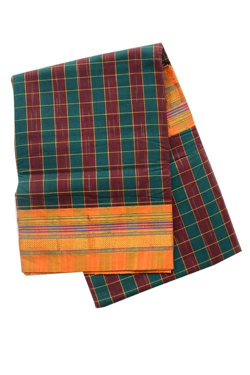 Ilkal Silk By Cotton Checks Saree