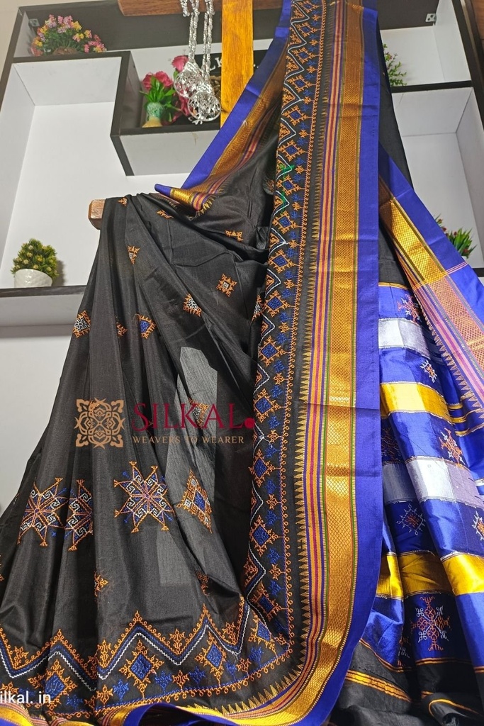 Ilkal Semi Silk With Kasuti