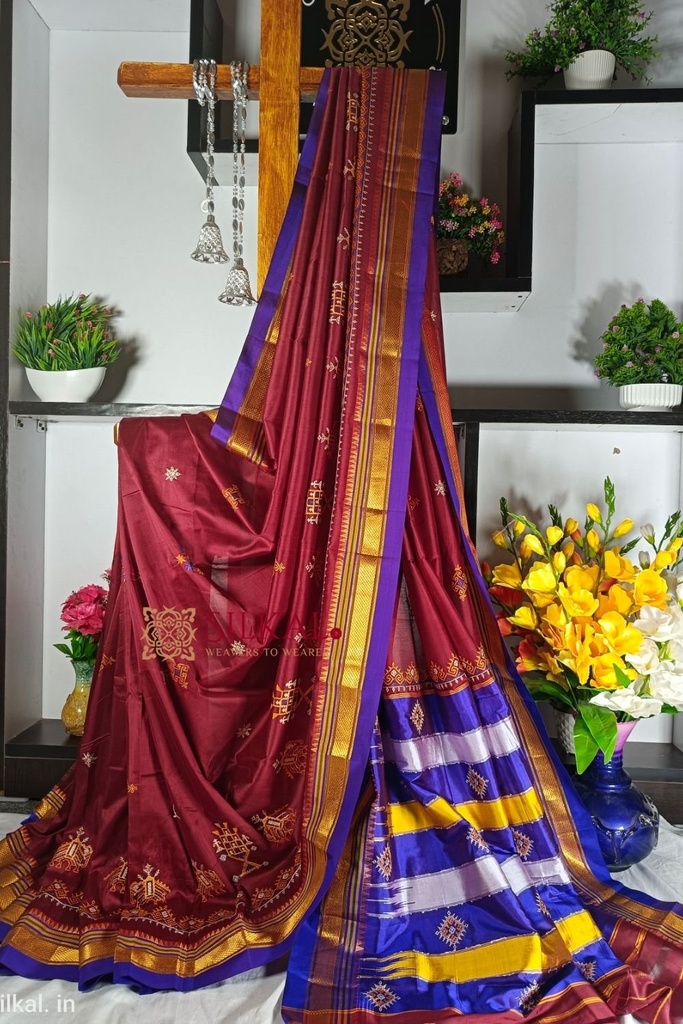 Ilkal Semi Silk With Kasuti