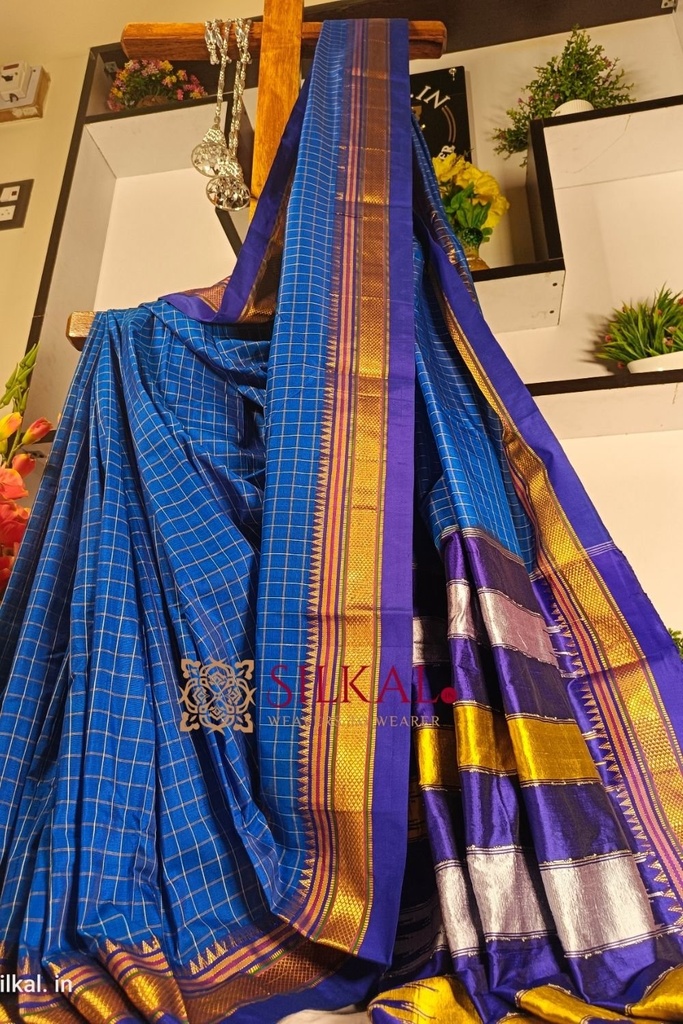 Ilkal Checked Mercerized Silk