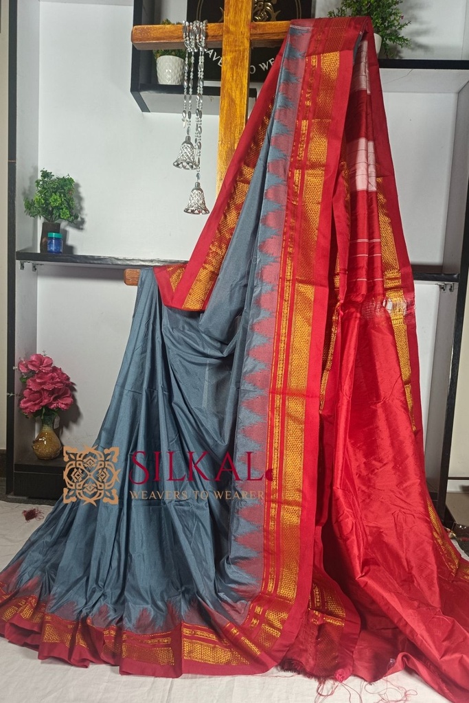 Ilkal Temple Cotton Silk Saree