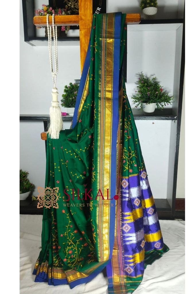 Ilkal Semi Silk With Kasuti Saree