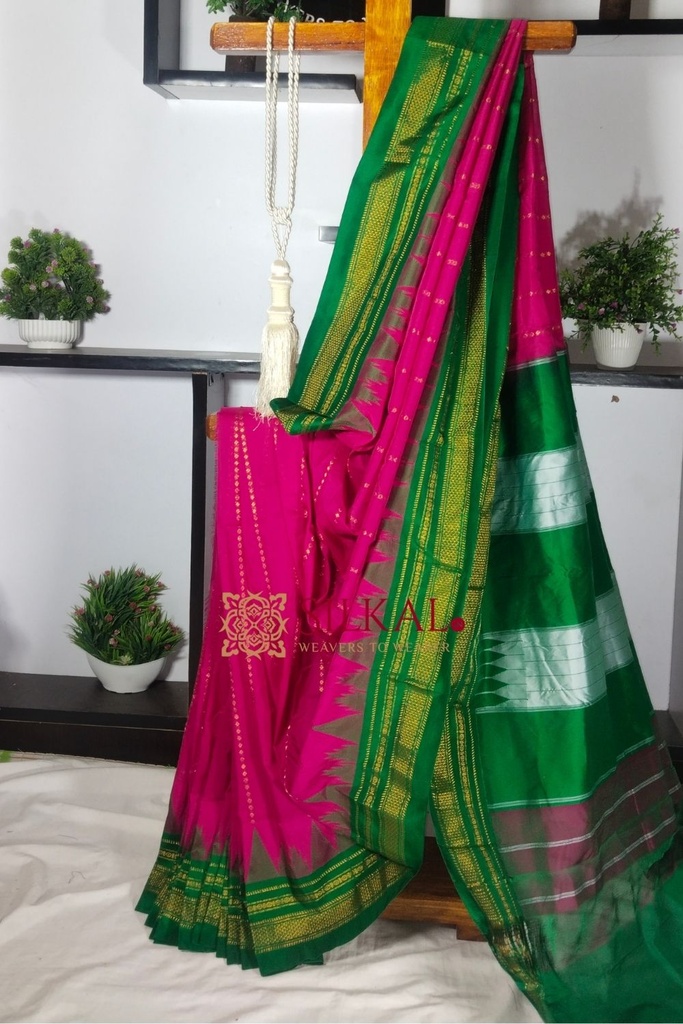 Ilkal Zari Temple Cotton Silk Saree