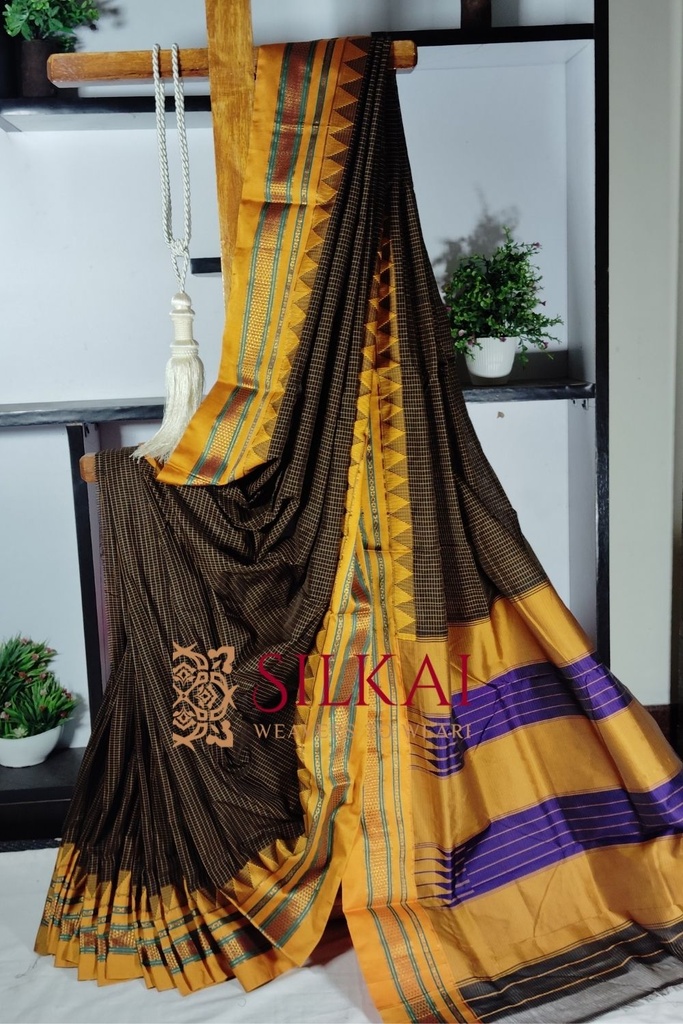 Ilkal Embossed With Mercerized Cotton Saree