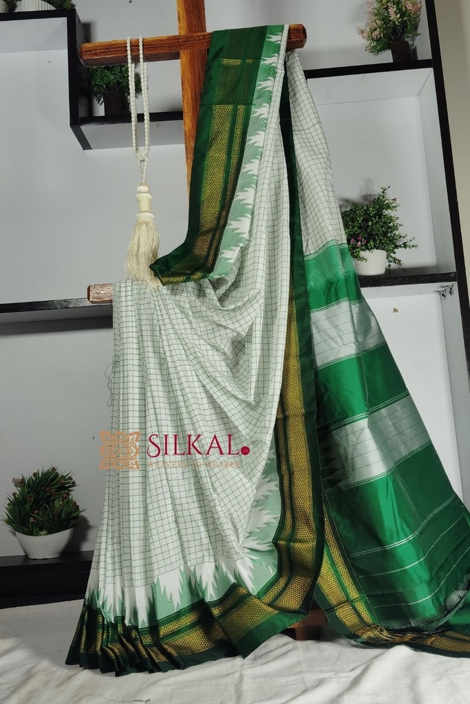 Ilkal Cotton Silk Chadaranga Temple Saree