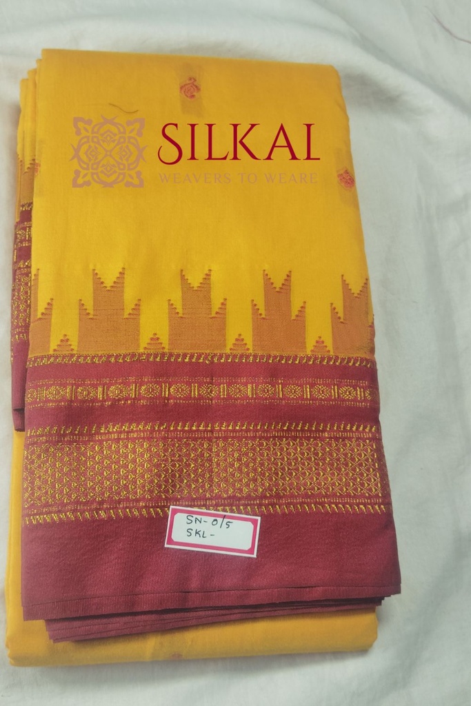 Ilkal Buta Cotton Silk Temple Saree