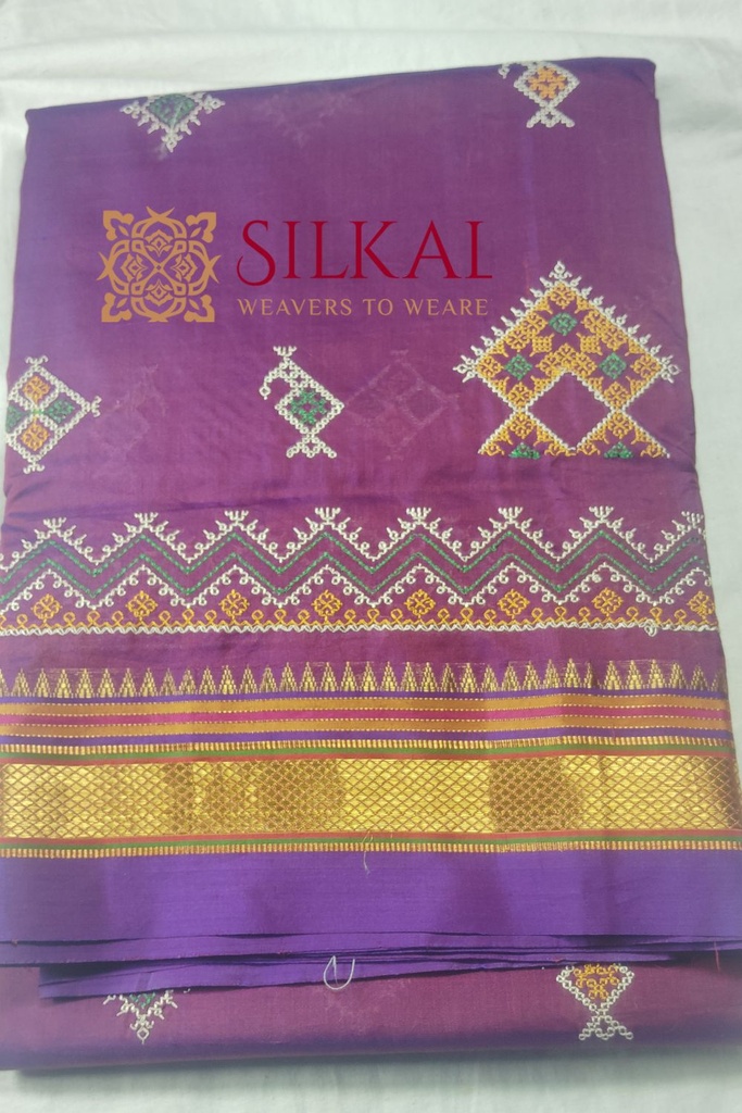 Ilkal Semi Silk With Kasuti Saree