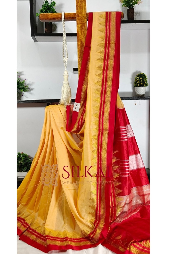 Ilkal Cotton Silk Temple Saree
