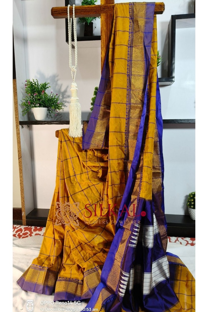 Ilkal Embossed With Mercerized Cotton Saree
