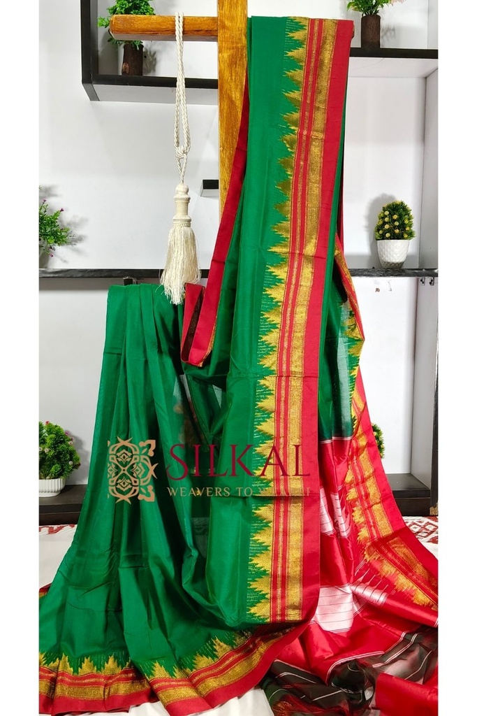 Ilkal Cotton Silk Temple Saree
