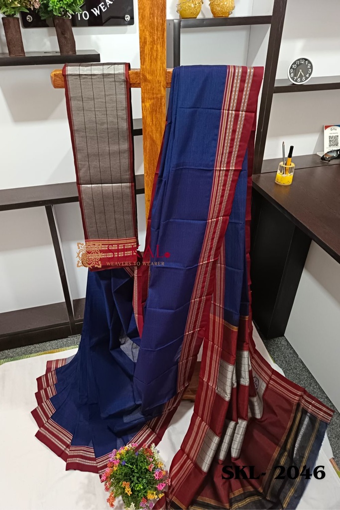 ILKAL VISCOSE SILK KADDI SAREE WITH GOMI BORDER