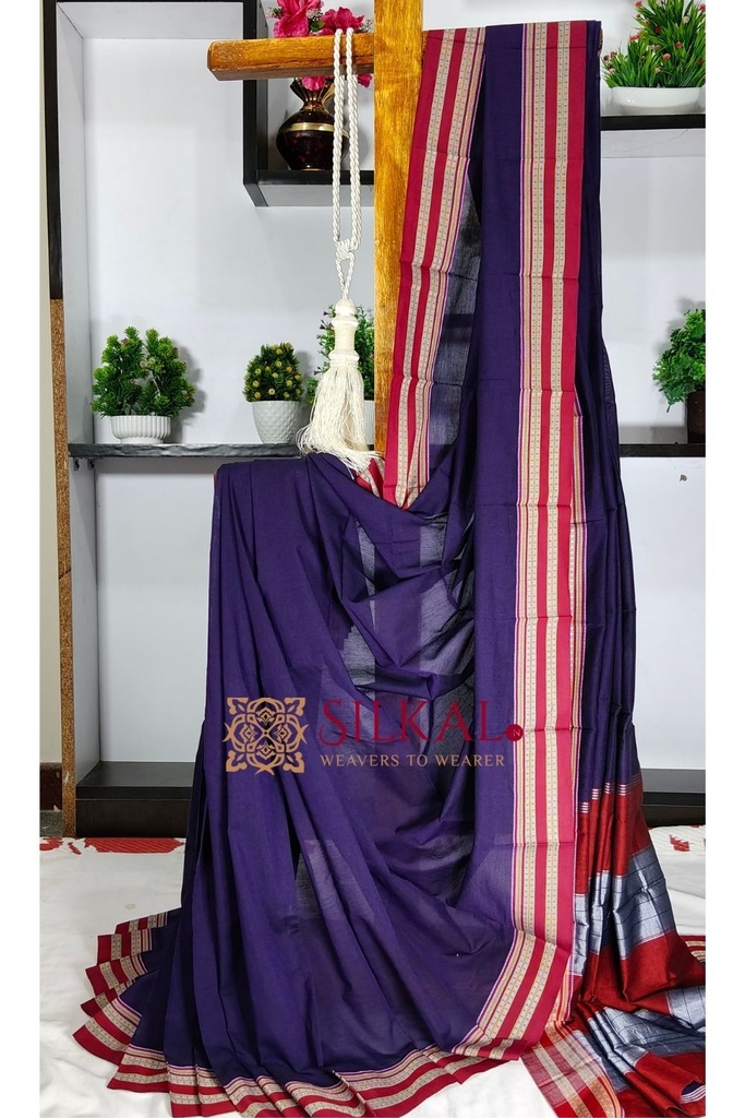 Ilkal Mercerised Cotton Plain Saree