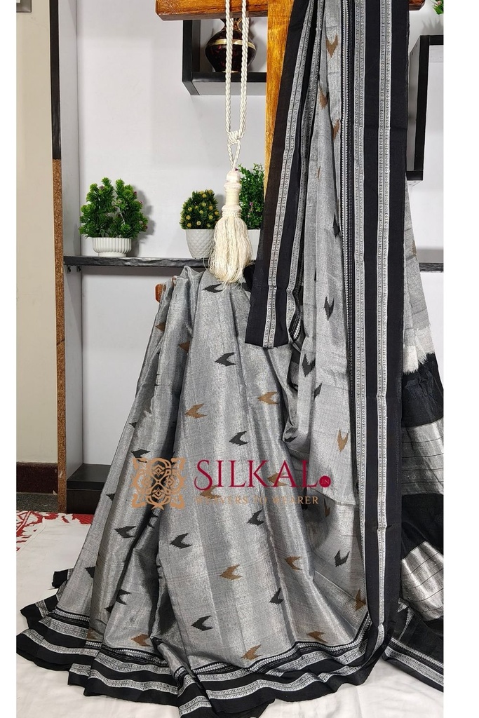 Ilkal Handloom Print Viscose Silk Gayatri Border Saree -