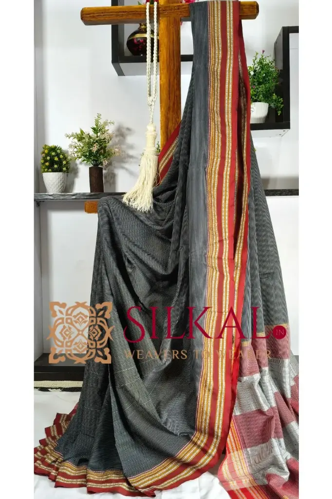 SKL03339 Ilkal Viscose Silk Kaddi Saree With Gomi Border Saree 