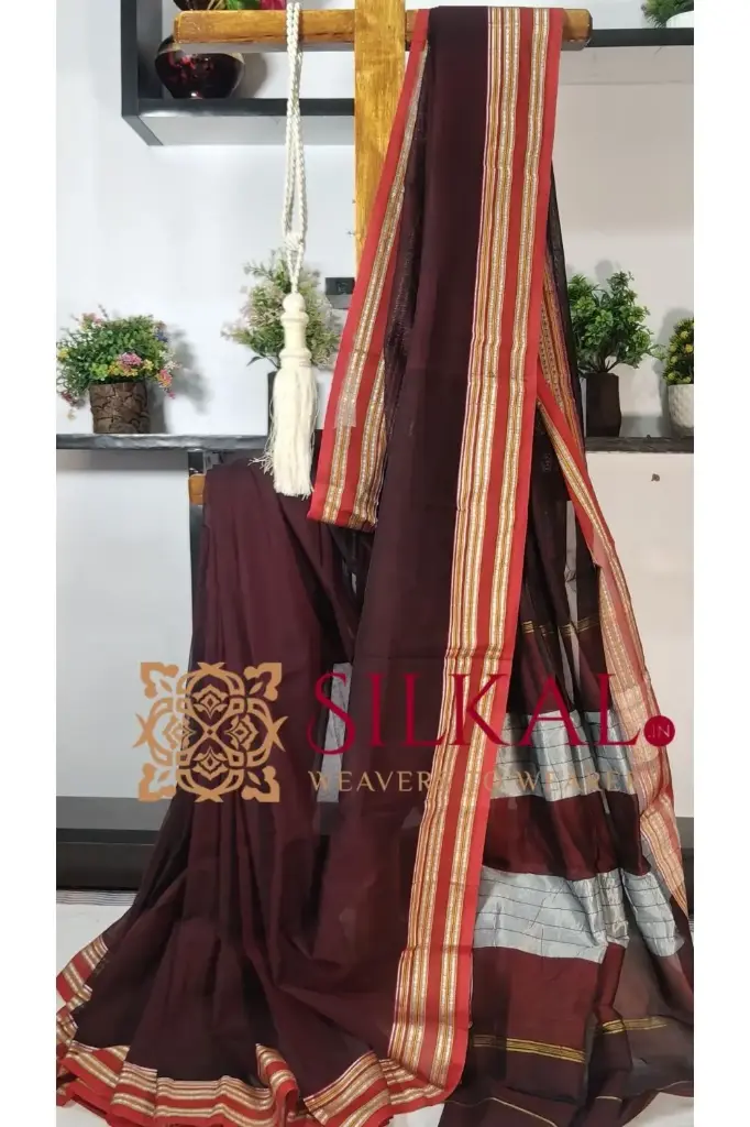 SKL03267 ILKAL NIB Cotton Gomi Border Saree 