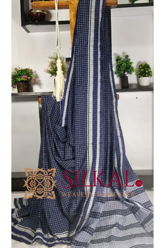 SKL03331 Patteda Anchu Checks with Plain Border Saree
