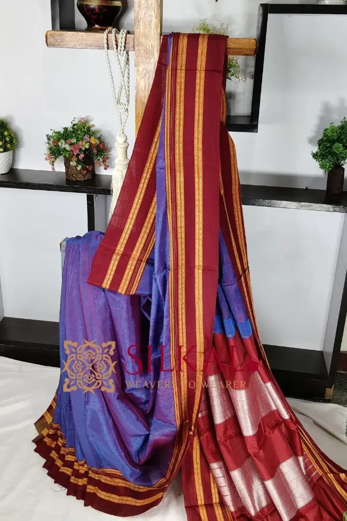 SKL03499 Ilkal Handloom Viscose Cotton Silk Special Gayatri Border Saree 
