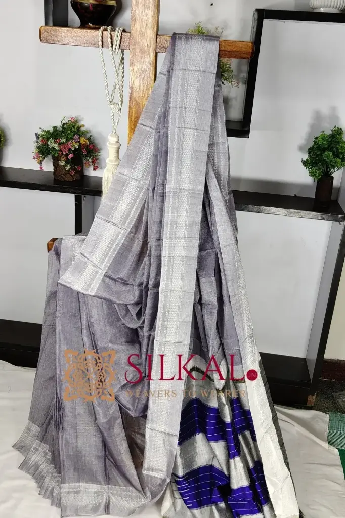 SKL03512 Ilkal Handloom Viscose Cotton Silk Chikki Paras Border Saree 