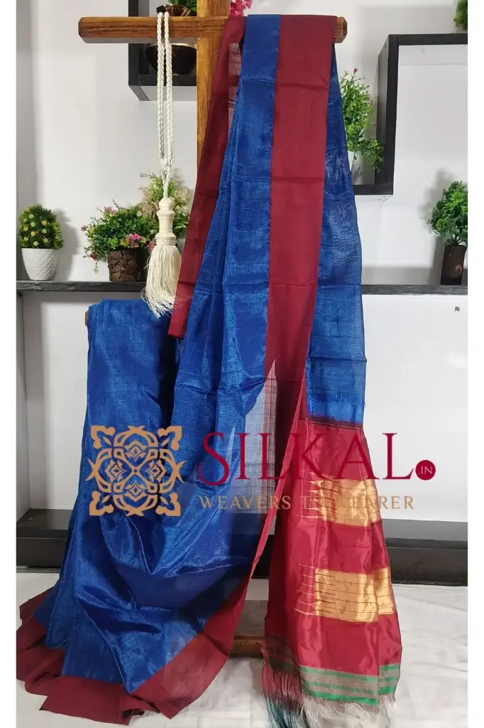 SKL03330 Ilkal Handloom Viscose Silk Chikki Paras Border Saree 