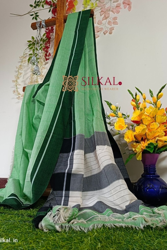 Patteda Anchu Pure Cotton Handwoven Saree